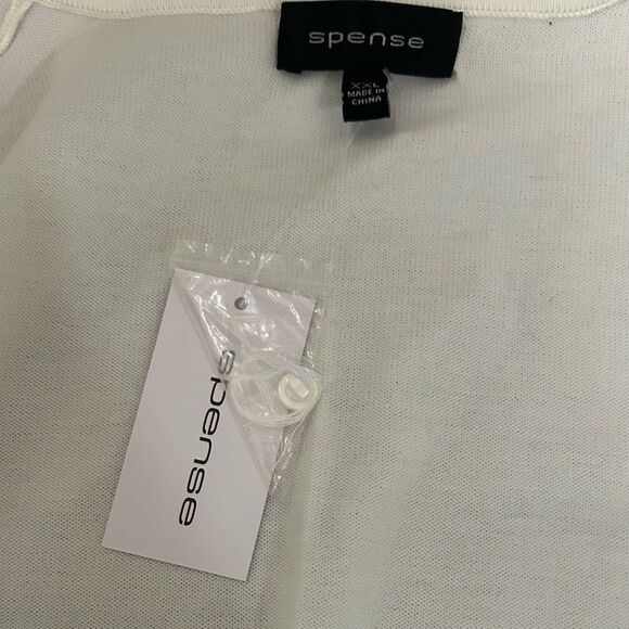 Spense Ivory White Rayon Blend Cardigan Sweater Size XXL NEW - Picture 10 of 12